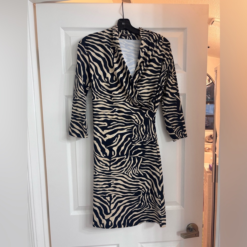 Zebra Print Wrap Dress